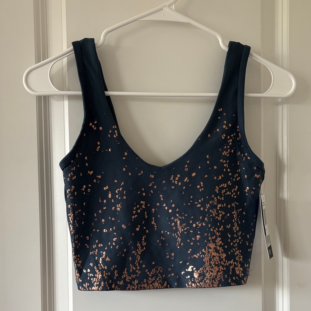 Marika Navy and Gold Sequin Tank Top